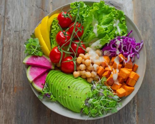 Bowl Of Vegetables Salad paint by numbers
