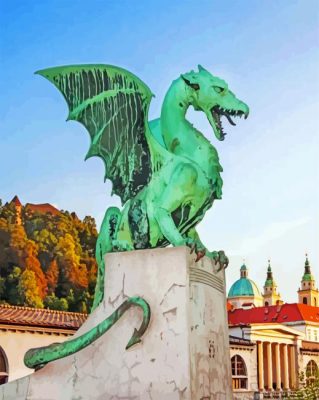 Dragon Bridge Ljubljana paint by number