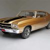 Golden Chevy Chevelle paint by numbers