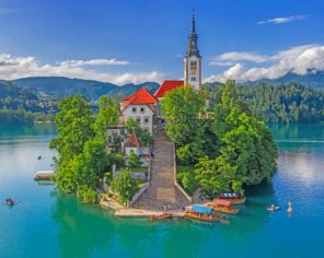 Lake Bled paint by number