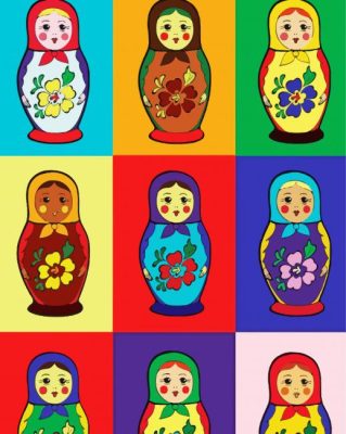 Matryoshka Dolls paint by numbers