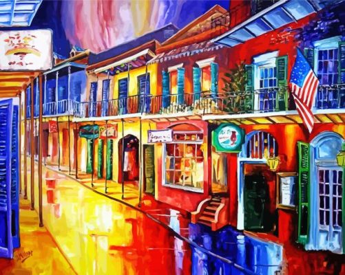 New Orleans Bourbon Street paint by numbers 