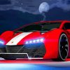 Red Lamborghini Zentorno paint by numbers