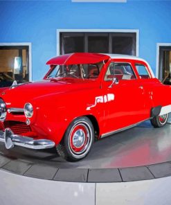 Red Studebaker Car paint by number