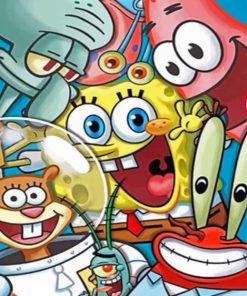 Sponge Bob Square pants Characters paint by number