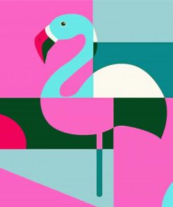 Abstract Flamingo paint by numbers