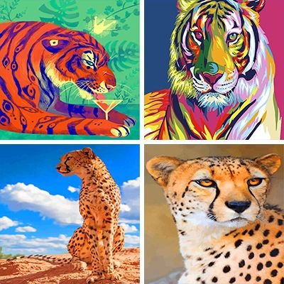 Big Cats - Paint by numbers - Numeral Paint