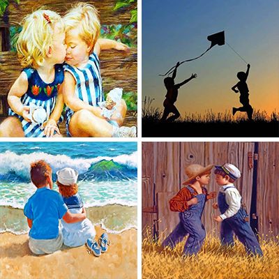 children - Paint by numbers - Numeral Paint