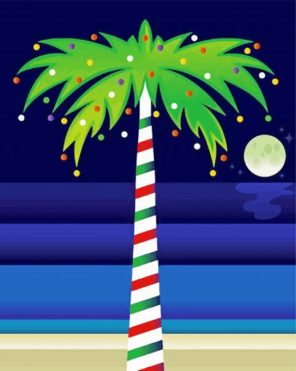 Christmas Palm Tree paint by numbers