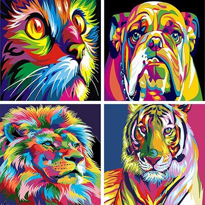 Colorful Animals - Paint by numbers - Numeral Paint