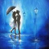 Couple Kissing in The Rain paint by numbers