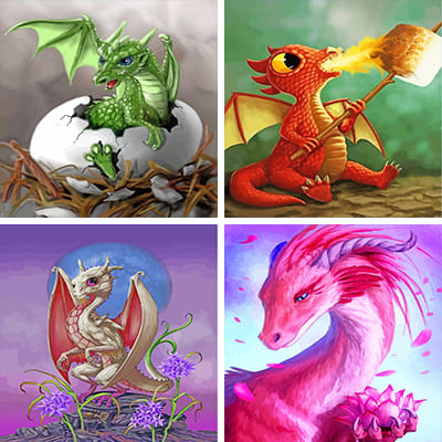 Dragons Painting by Numbers