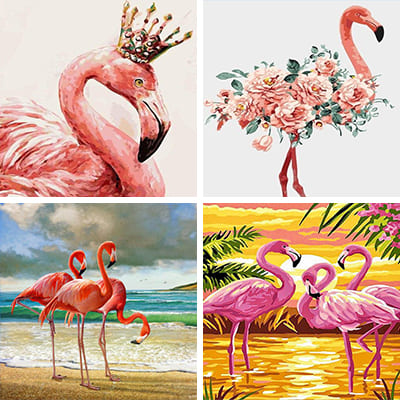 Flamingos Painting by Numbers