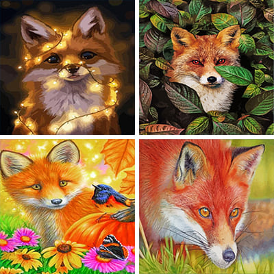 Foxes - Paint By Numbers - Numeral Paint