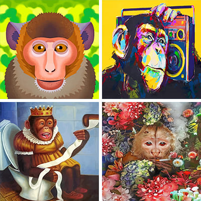 Monkeys  Painting by Numbers       