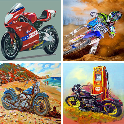 Motorbikes paint by Numbers