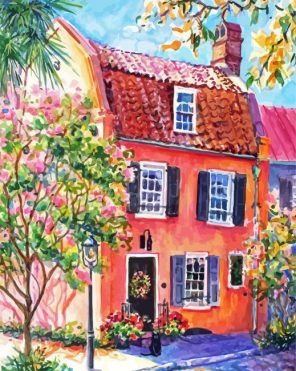 Pink House paint by numbers
