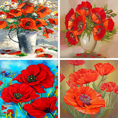 Poppies - Paint by numbers - Numeral Paint