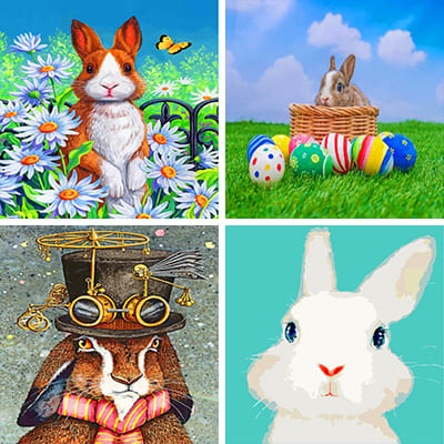 Rabbits Painting by Numbers 