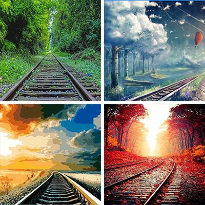 Railway  painting by Numbers