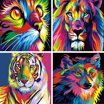 Rainbow animals Painting by Numbers  
