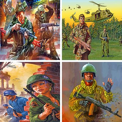 Rifles painting by Numbers 