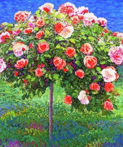 Rose Tree Illustration paint by numbers