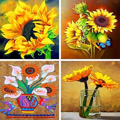 Sunflowers painting by Numbers 