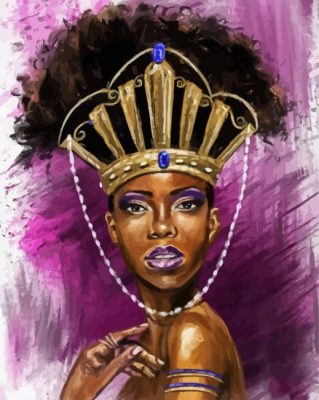 Black Queen With Crown paint by numbers
