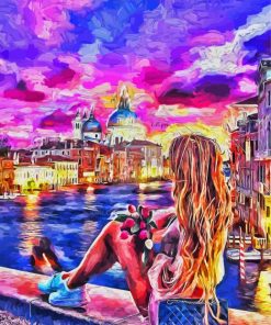 Abstract Girl In Venice paint by numbers