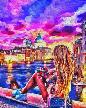 Abstract Girl In Venice paint by numbers