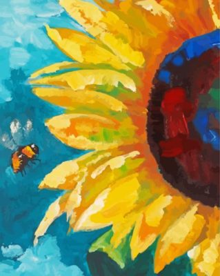 Sunflower And Bee paint by numbers