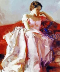 Abstract Lonely Lady Pino Daeni paint by numbers