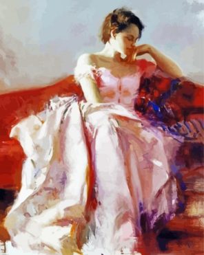 Abstract Lonely Lady Pino Daeni paint by numbers