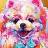 Abstract Pink Dog Art paint by numbers