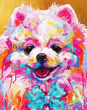 Abstract Pink Dog Art paint by numbers