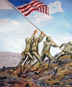 Aesthetic Iwo Jima paint by numbers