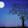 Aesthetic Night Tree paint by numbers