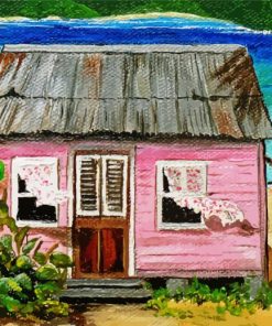 Aesthetic Pink House paint by numbers