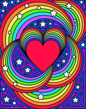Rainbow Hearts paint by numbers