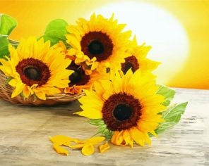 Aesthetic Sunflowers On Table paint by numbers