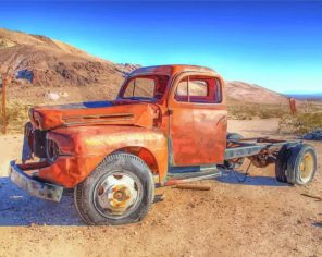 Aesthetic Truck In Desert paint by numbers