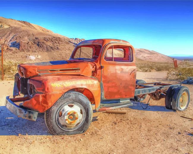 Aesthetic Truck In Desert Paint By Numbers - Numeral Paint Kit