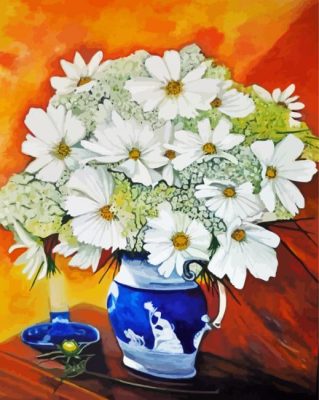 White Daisy Flowers paint by numbers
