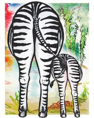 Zebra Butts paint by numbers