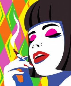 Aesthetic Cool Smoking Woman paint by numbers
