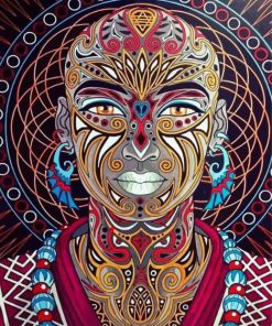 Psychedelic Black Woman paint by numbers