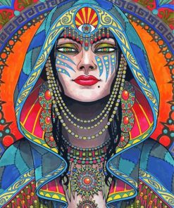 Psychedelic Woman paint by numbers