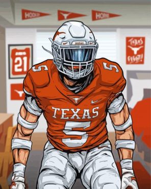 Texas Footballer paint by numbers