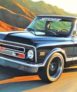 Black Vintage Truck paint by numbers